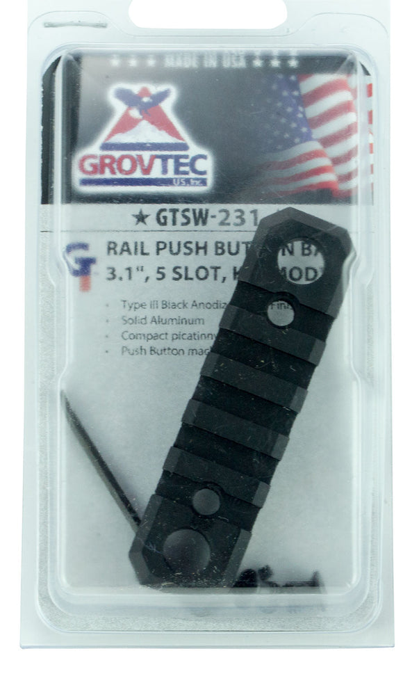 Grovtec US Inc GTSW231 Picatinny Rail KeyModBlack Hardcoat Anodized