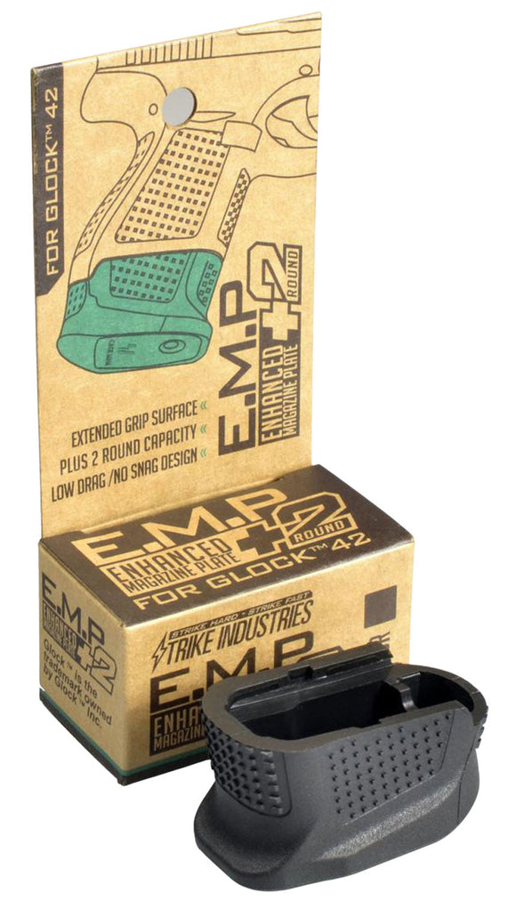 Strike EMPG42B Enhanced Magazine Plate  +2 for Glock 42 Black Polymer
