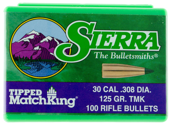 Sierra 7725 Tipped MatchKing  30 Cal .308 125 gr Tipped MatchKing 100 Per Box