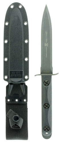 Ka-Bar EK44 Ek Model 4 6.63 Double Edge Spear Point Plain 1095 Cro-Van FRN Black Handle Fixed