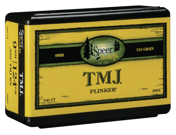 Speer 3993 TMJ  9mm .355 124 gr Total Metal Jacket (TMJ) 100 Per Box