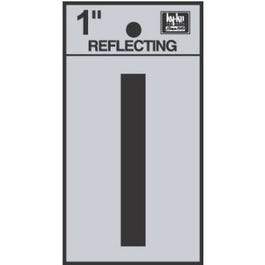 Address Letters, I, Reflective Black/Silver Vinyl, Adhesive, 1-In.