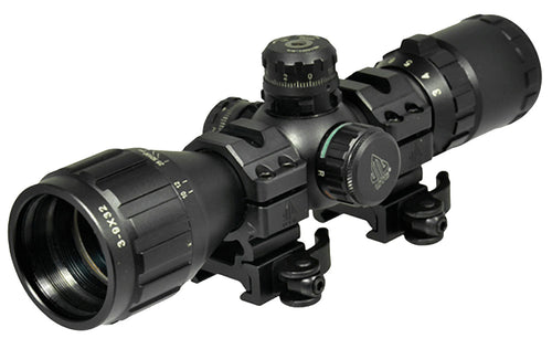 UTG SCP-M392AOLW BugBuster 3-9x 32mm Obj 37.70-14.00 ft @ 100 yds FOV 1 Tube Black Finish Illuminated Red/Green Mil-Dot