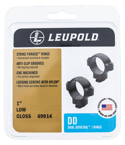 Leupold 49916 Dual Dovetail Rings Dovetail 1 Medium Black Matte