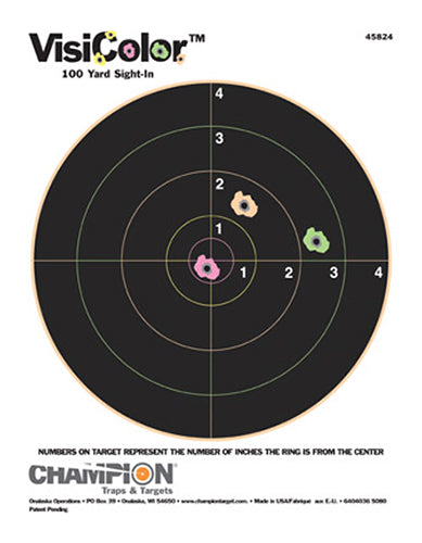 Champion Targets 45824 VisiColor  Bullseye Hanging Paper Target 8.50