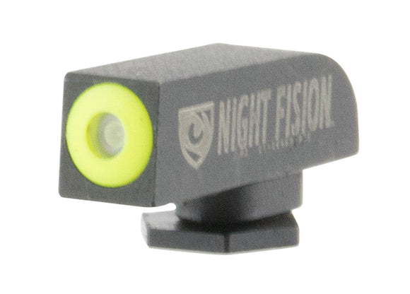Night Fision GLK000001YGX Night Sight Front Square Top fits Glock Green Tritium w/Yellow Outline Black