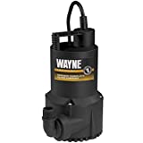 Wayne Pumps  1/6-Horsepower 3,000 GPH Oilless Submersible Utility Water Pump, 1-Phase 2.5A 120V (3000 GPH)