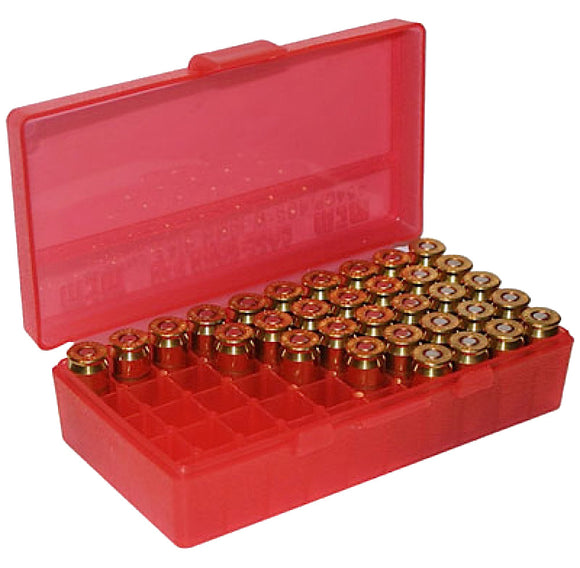 MTM P503829 Case-Gard P-50 38 Special,357 Mag 50rd Clear Red