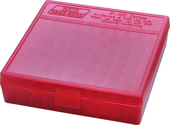 MTM P1004529 Case-Gard P-100 45 ACP/10mm 100rd Clear Red