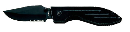 Ka-Bar 3073 Warthog  3 Clip Point Part Serrated 420 Stainless Steel G10 Black Handle Folding