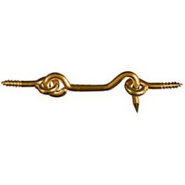 Hook & Eye,  Solid Brass, 3-In.