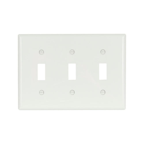 Cooper Wiring Devices Standard Switch Plate - 3-Gang - White (3 Gang, White)