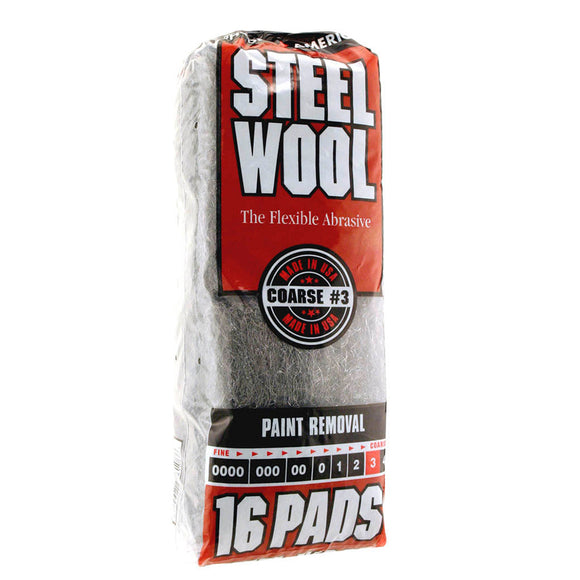 Homax® Steel Wool, Coarse, GRADE #3, 16 Pads (16 Pads)