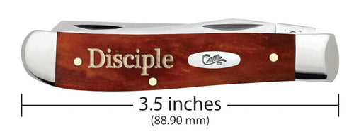 Case Religious Sayings Matthew 28: 19-20 Embellished Smooth Chestnut Bone Mini Trapper (Chestnut Bone - Disciple)