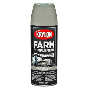 Krylon K01938000 Farm & Implement Spray Paint, Massey Ferguson Gloss Gray ~ 12 oz Aerosol