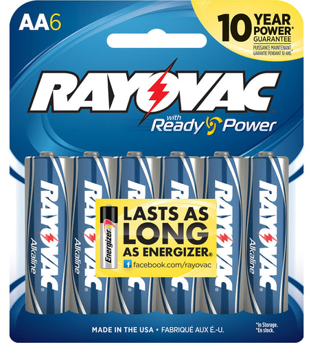 Rayovac 8156F AA Alkaline AA 1.5V Alkaline Stick 6