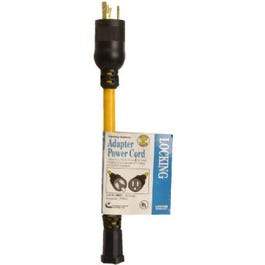 9-Inch 12/3 STW Yellow 20A-125V To 15A-125V Locking Cord Adapter