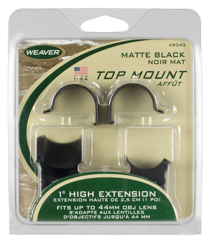 Weaver Mounts 49043 Top Mount Extension RingsDetachable 1 High Black Matte