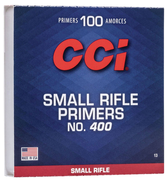 CCI 0013 Standard Rifle No. 400 Small Rifle Primer 100 Per Box 10 Boxes Per Case Total 1000
