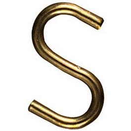 Open S Hook, Solid Brass, 3/4-In., 3-Pk.