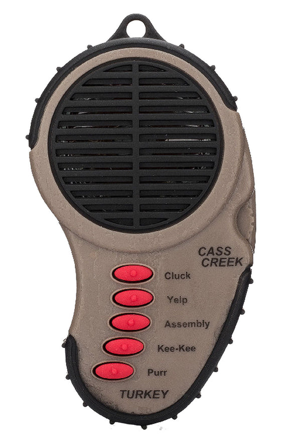 Cass Creek 969 Ergo Electronic Turkey Hand Call Wild Turkey Cluck, Yelp, Assembly, Kee-Kee, Purr Brown Plastic