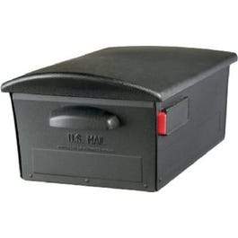 Mailsafe Post Mailbox With Lock, Black Galvanized Steel & Polymer, 9.5 x 13 x 23.5-In.