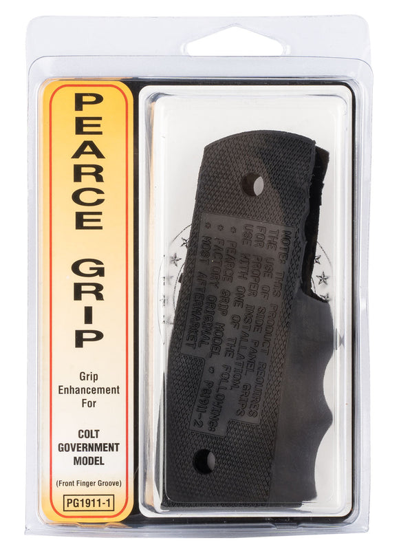 Pearce Grip PG19111 1911 Finger Groove Insert 1911-Style Government Black Rubber
