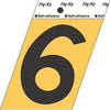 Address Numbers, 6, Angle-Cut, Black & Gold Adhesive, 3.5-In.