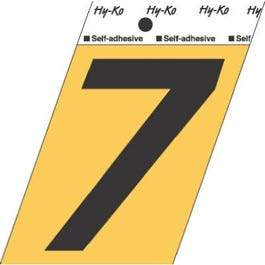 Address Numbers, 7, Angle-Cut, Black & Gold Adhesive, 3.5-In.