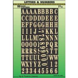 Address Number & Letter Set, Gold Polyester, Adhesive, 1-In.