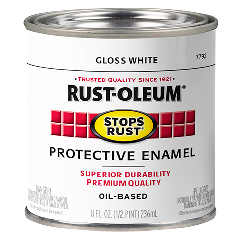 Rust-Oleum® Protective Enamel Brush-On Paint (Half Pint, Gloss White)