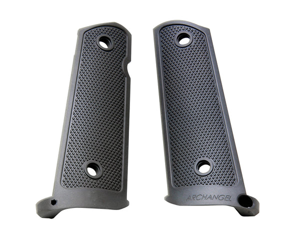 ProMag AA108 Archangel Grip Panels with Mag-Well Funnel 1911 Government Aluminum Black Anodized