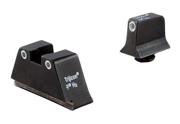 Trijicon 600649 Bright & Tough Night Sights  fits Glock 17/17L/19/22-28/31-35/37-39 Tritium Green w/White Outline Front Green w/White Outline Rear Suppressor Height