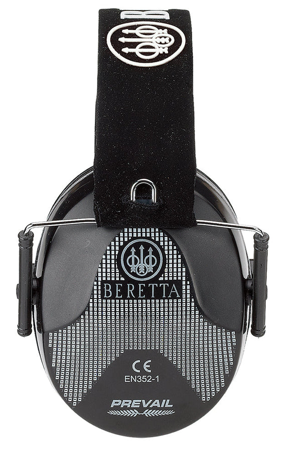 Beretta USA CF1000002099 Hearing Protection  25 dB Black Ear Cups w/Black Band & White Accents Black