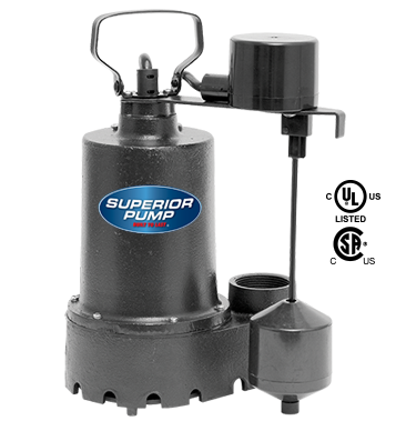 Superior Pump 1/2 HP Cast Iron Sump Pump with Vertical Float Switch (1/2 HP)