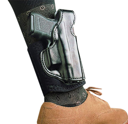 Desantis Gunhide 014PCX7Z0 Die Hard Ankle Rig  Black Leather w/Sheepskin Padding Ankle S&W M&P Shield 9,40 Right Hand
