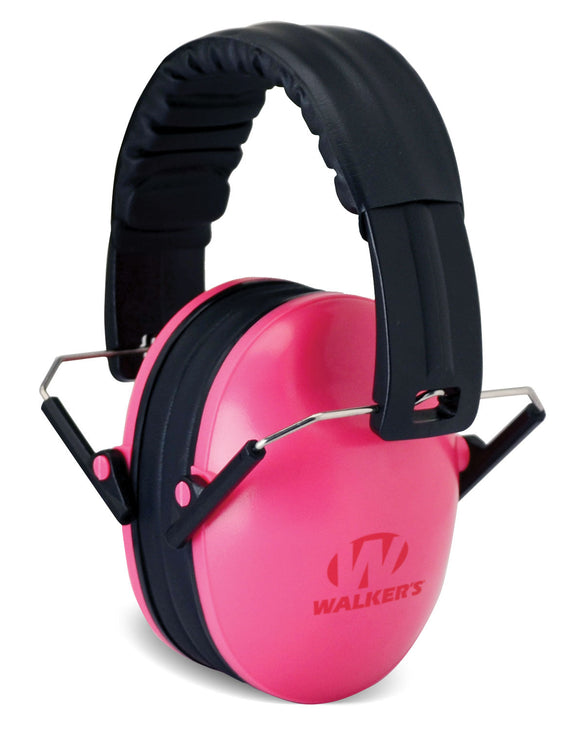 Walkers GWPFKDMPK Passive Baby & Kids Folding Polymer 22 dB Over the Head Pink Ear Cups w/Black Band