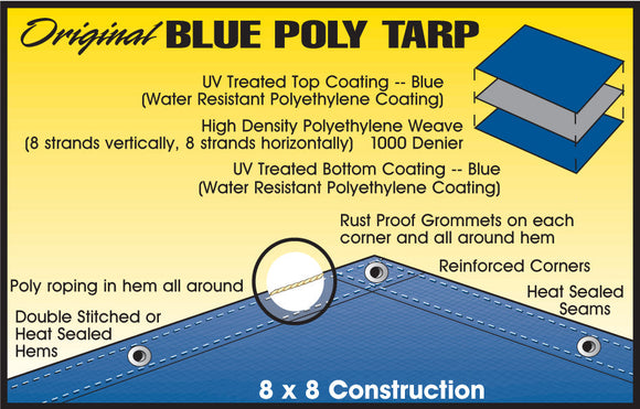 Dize Weathermaster® Original Blue Poly Tarp (20' x 20', Blue)