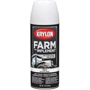 Krylon K01937000 Farm & Implement Spray Paint, Gloss White ~ 12 oz Aerosol