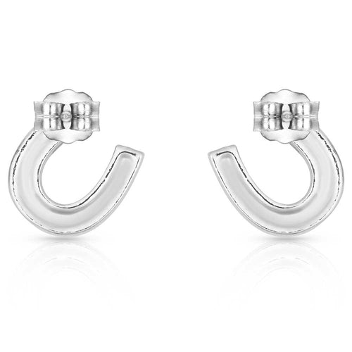 Montana Silversmiths Crystal Clear Stuck on Luck Post Earrings (Silver)