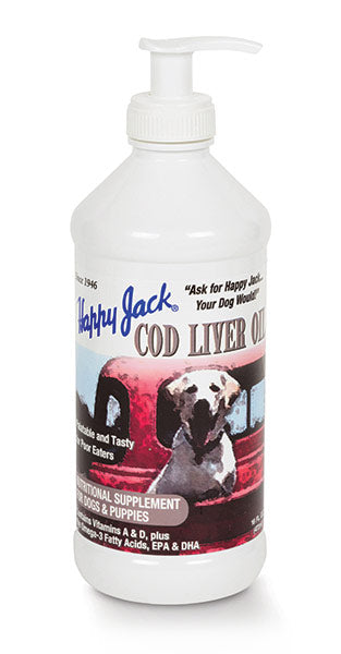 Happy Jack Cod Liver Oil Vitamin Supplement for Dogs 16 oz. (16 oz.)