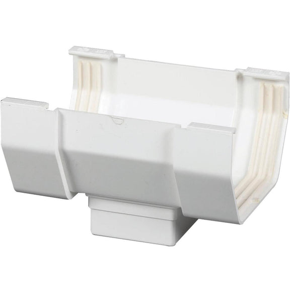 Amerimax 5 In. Center Drop Outlet for White Vinyl Contemporary Gutter
