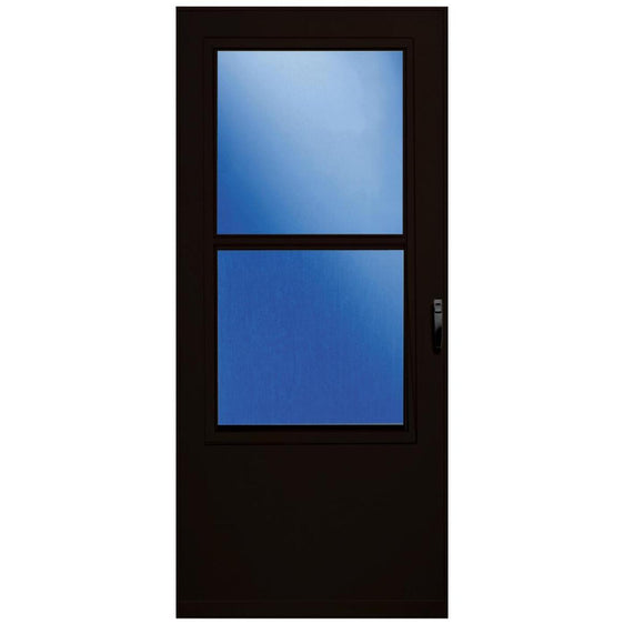 Larson Value-Core 36 In. W x 80 In. H x 1 In. Thick Brown Self-Storing Aluminum Storm Door