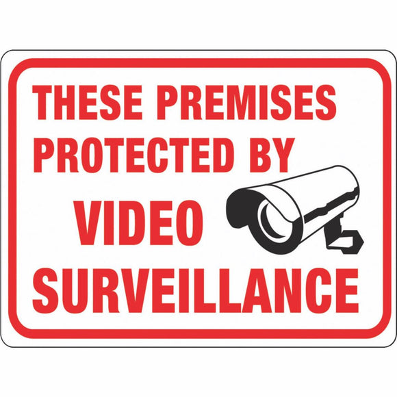 Hy-Ko Plastic Sign, These Premises Protected By Video Surveillance