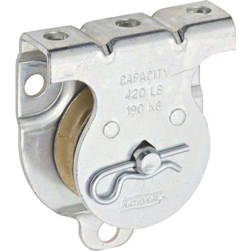 National 1-1/2 In. O.D. Single Wall/Ceiling Mount Rope Pulley