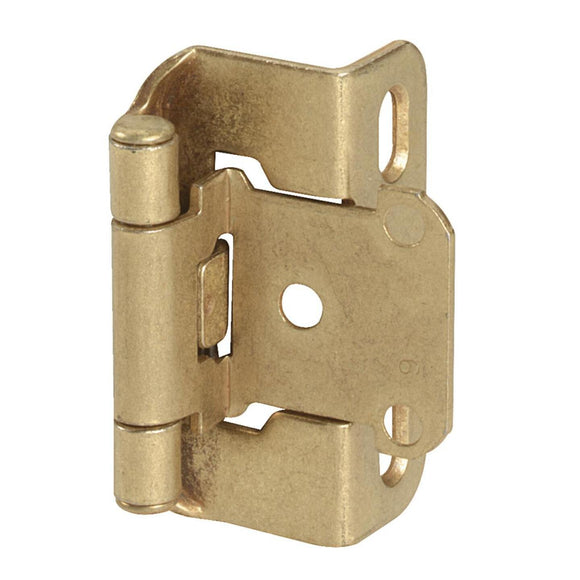 Amerock Burnished Brass Self-Closing Partial Wrap Overlay Hinge (2-Pack)