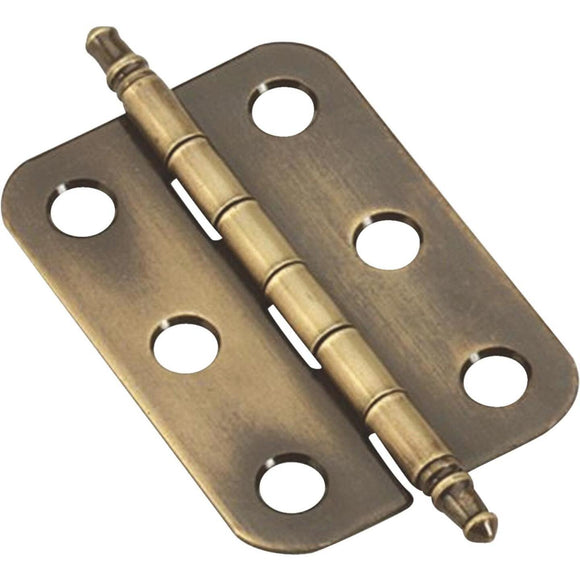 Amerock Tight Pin Antique Brass 1-3/8 In. Flush Hinge, (2-Pack)