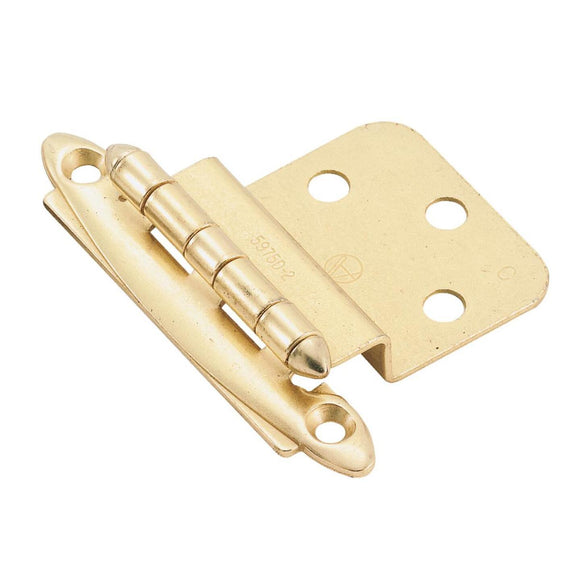 Amerock Polished Brass 3/8 In. Non Self-Closing Inset Hinge, (2-Pack)
