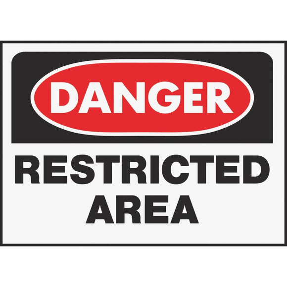 Hy-Ko Polyethylene Sign, Danger Restricted Area