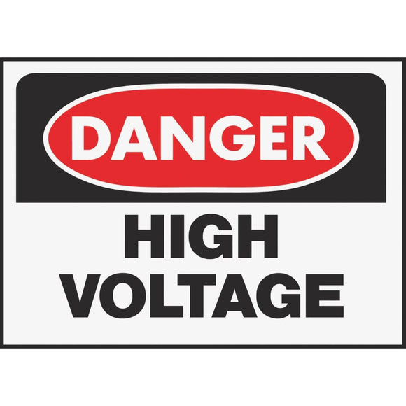 Hy-Ko Polyethylene Sign, Danger High Voltage